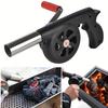 Portable Hand Crank BBQ Blower Fan , Ergonomic Air Blower with Detachable Handle, Compact Lightweight Design for Grill