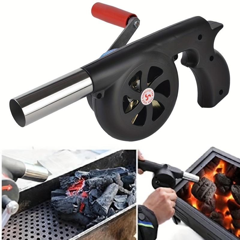 Portable Hand Crank BBQ Blower Fan , Ergonomic Air Blower with Detachable Handle, Compact Lightweight Design for Grill
