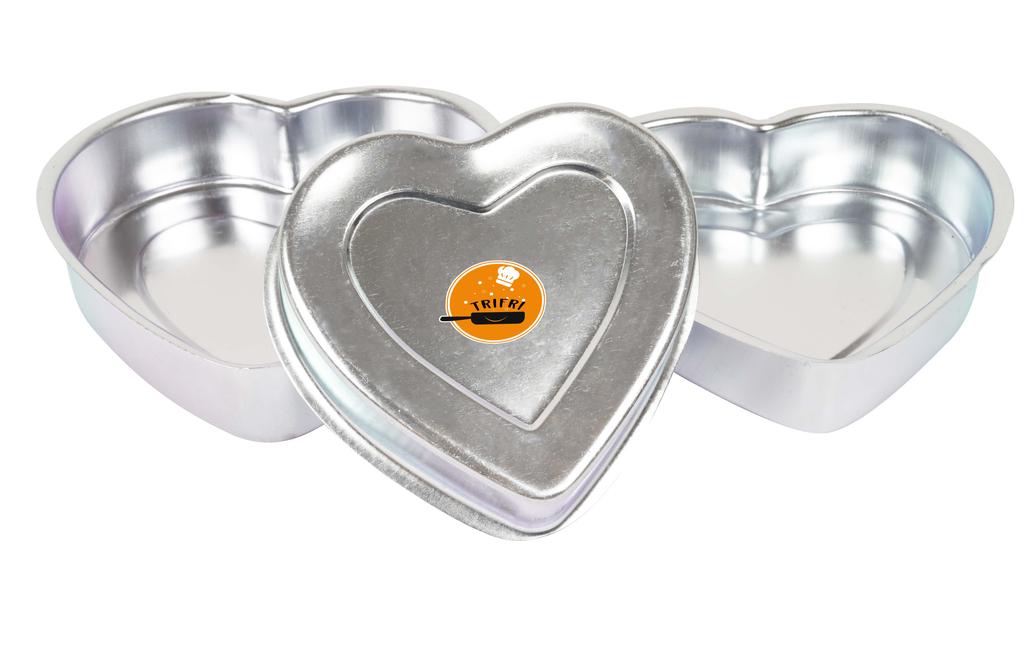 Trifri Алюминиевая форма для торта в форме сердца для выпечки на день рождения, свадьбу, желейные торты, можно мыть в посудомоечной машине, набор из 3 штук