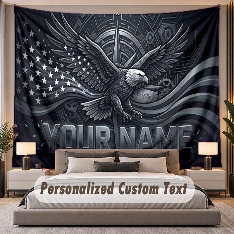 American Patriotic (37) Theme Custom Tapestry Personalized Custom Name Text Wall Hanging Tapestry Home Decor Background Cloth