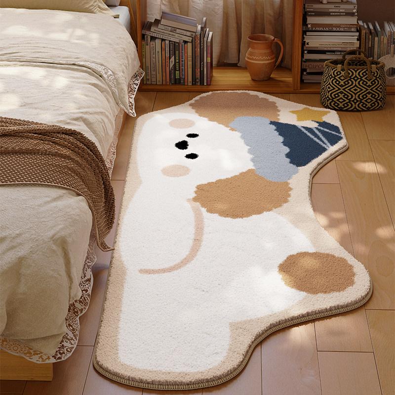 Cartoon Pattern Bedroom Decor Carpet Irregular Shape Carpets for Living Room Fluffy Soft Bedside Floor Mat Home Thick Plush Rug