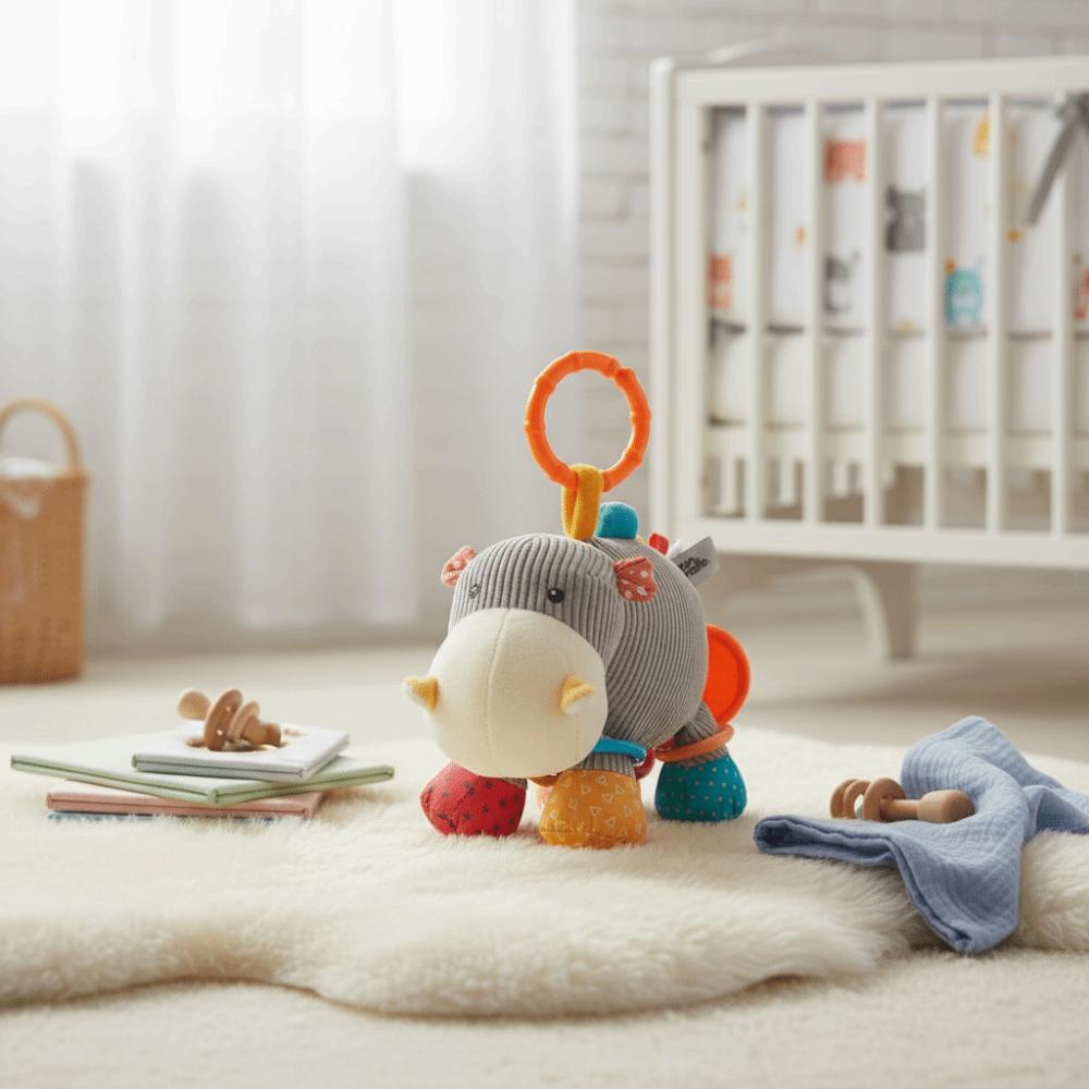 Soft Plush Baby Rattles Cartoon Design Head Protector Pillow Soft Plush Toys For Children