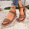 2025 New Shoes Female Buckle Strap Women's Sandals Open Toe Casual Plus Size Summer Best Seller Comfortable Flat Sandals