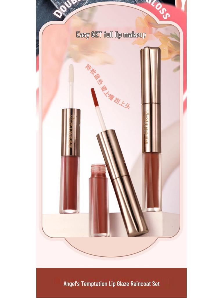 Набор блесков для губ «Искушение ангела»: Матовые бархатные, зеркально-блестящие и плампинг-помады с эффектом влажных губ