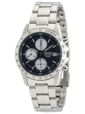 Мужские часы SEIKO Хронограф SND365 Синие x Серебристые