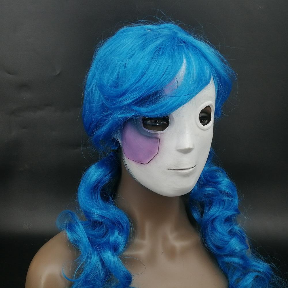 Halloween Horror Latex Wig Headgear Sally's face mask Game-themed party decorations and props