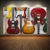 Colorful Electric Guitar Poster Canvas Painting Music Guitarist Instrument Wall Art Pictures MusicStudio Home Club Decor Gift