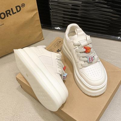 Подошва из искусственной кожи с присоской, белые туфли женские, весна 2025, новые туфли на платформе для спорта, кроссовки, повседневная женская обувь, универсальная обувь для детей