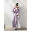 New Plus-Size Women's Clothing for Chubby Girls, Korean Style Early Spring Slimming Purple Hooded Sweatshirt and Casual Pants Set