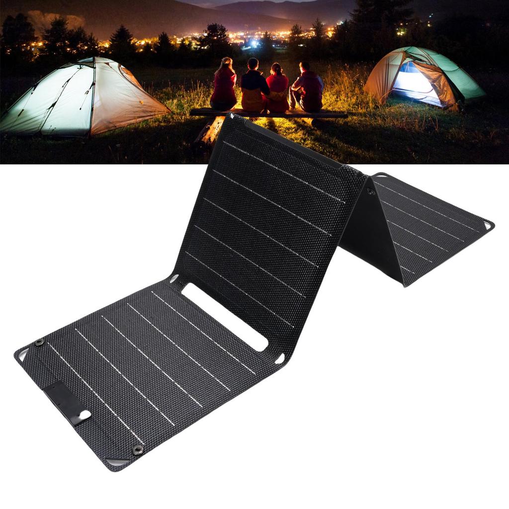 Foldable Solar Panel Charger 40W Double Type C Ports Monocrystalline Silicon Solar Panel for Phone Laptop