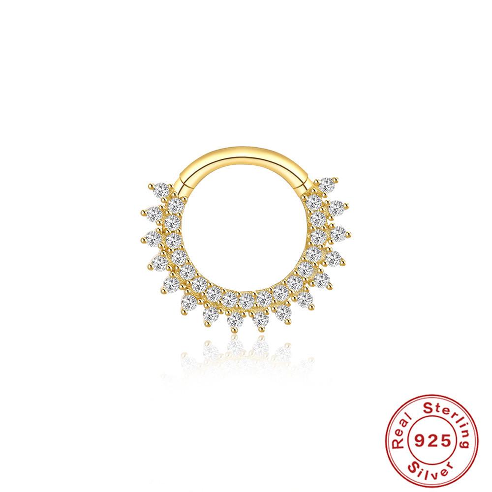 Серьги для пирсинга хряща в носу S925 пробы с открытым кольцом, бесшовные модные серьги для носа