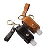 gel Storage Bottle Plastic Keychain Holder PU leather Cover Empty Bottle Hand Sanitizer Holder