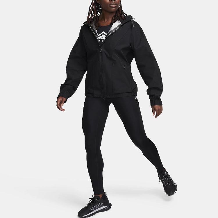 Nike Trail Gore-Tex Infinium Embroidered Logo Hooded Casual Jacket Women Outerwear Black FB7642-010