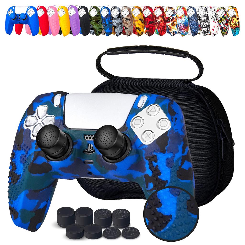 JYXETOV PS5 Controller Cover Storage Bag Free 8 Button Silicone Can Be Charged with the Original Suitable for Printing Pattern + (27 Options), Cap,