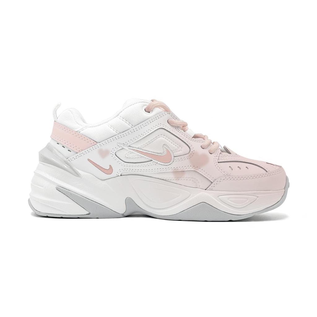 Nike M2K Tekno Сердце Цветок Вишни Низкие Скейтбордические Кроссовки Женские Розовый Белый AO3108-100(TeamS-S-BOX)