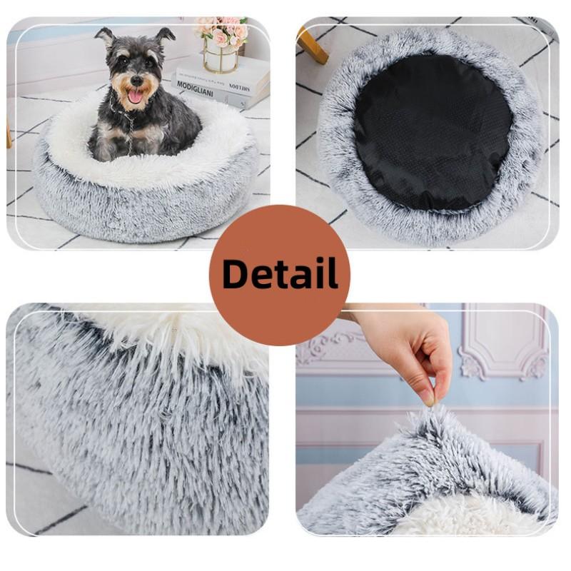 Donut Dog Bed для средних собак Мягкая кровать Домашние животные Круглые аксессуары Маленькая корзина Диван Корзины Для домашних животных Большие подушки Принадлежности для щенков Коврик для кошек