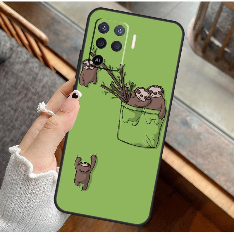Забавный Милый Ленивец Чехол Для Телефона Для Oppo A38 A58 A74 A15 A80 A60 A40 A94 A54 A98 A78 A18 A16 A76 A96 A17 A77 A57S