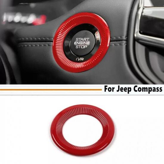 For -2025 Jeep Compass ABS Red Interior One-Button Start Switch Cover Trim