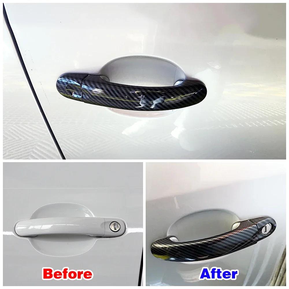 Наклейка для защиты хромированной дверной ручки из углеродного волокна для Volkswagen VW Jetta MK5 2005-2011 Golf Plus