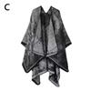 Loose Fit Women Cloak Thick Tie Dye Cape Casual Ginkgo Cape  Lady Outerwear