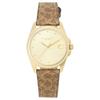 Coach Grason Signature C Canvas Watch, 28mm, Yellow Gold Dial, Quartz Watch, Women's, Brown, 14504107