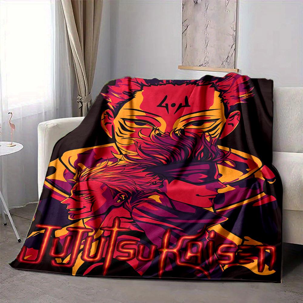 1Pc Jujutsu Kaisen Dark Arts Unleashed Blanket Soft And Comfortable Casual Warm Camping Travel Christmas Halloween Xmas Gift M924105