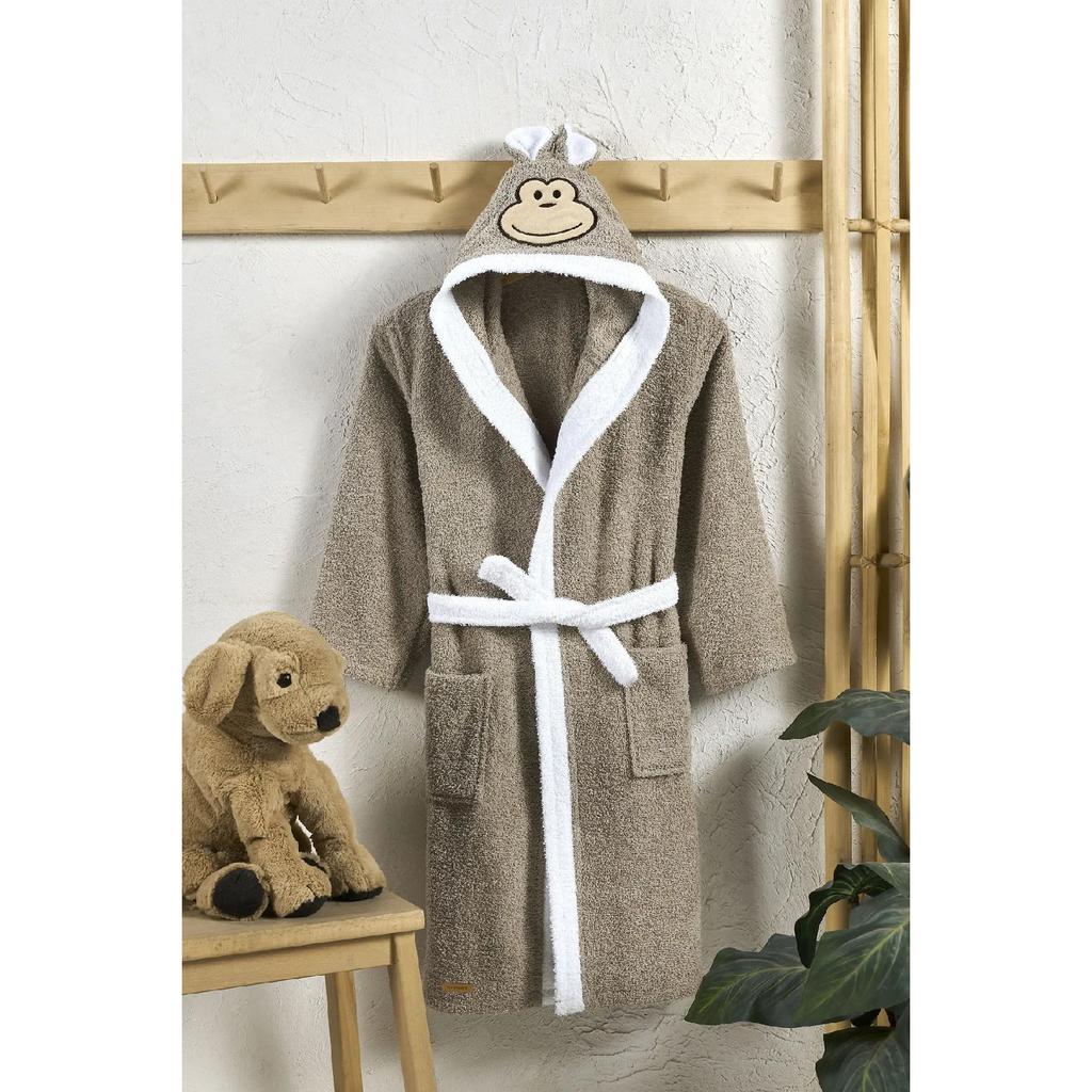 Детский халат с капюшоном, 100% хлопок, водопоглощающий, для маленьких девочек и мальчиков, енот