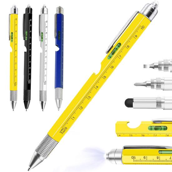 Многоцелевой инструмент ручка для мужчин светодиодная подсветка отвертка линейка стилус уровень открывалка для бутылок гаджеты 9-в-1 мультитул ручка