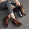 Fashion GKTINOO 2024 New Autumn/Winter Shoes Women Boots Genuine Leather Flat With Handmade Candy Color Round Toe Leisure Ladies Boots