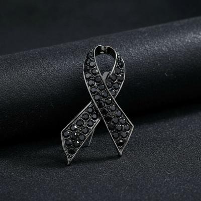 Черный Памятный Черный Значок Сувенир Похороны Черная Лента Брошь-Булавка Королева Стразы Траурный Значок Для Похоронов и Траура