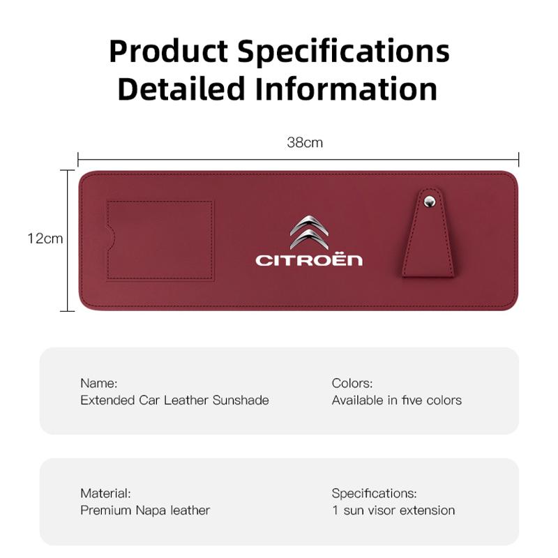 VXCW9 Car Sun Visor Extension Panel For Citroen C4 C3 C2 C1 Berlingo Saxo Anti-glare UV Sun Shield Card Holder Glasses Holder keychain