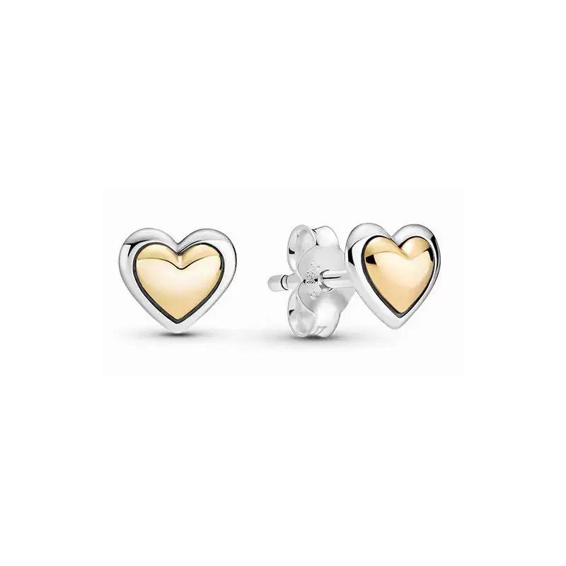 Circle Earrings Zircon Heart Earrings 100% S925 Pure Silver Women's Earrings Jewelry Suitable For Valentine's Day Gifts