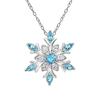 Women Frozen Snowflake Necklace Silver Plated Rhinestone Crystal Pendant Chain Christmas Gift