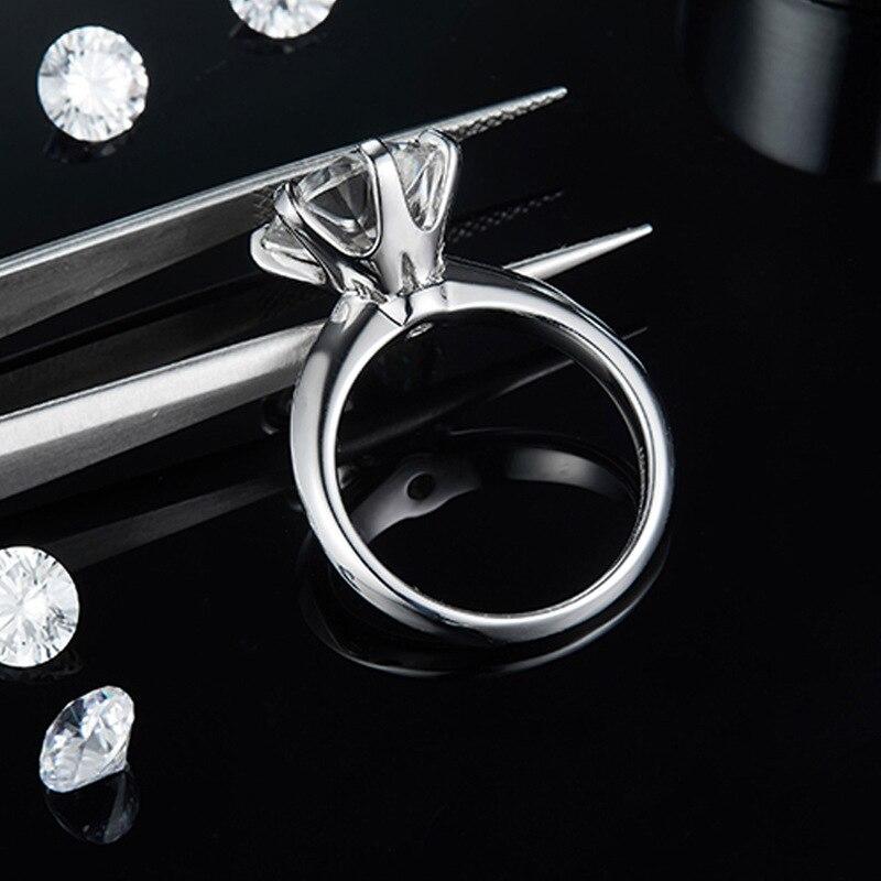 Настоящее 5-каратное кольцо с муассанитом D-цвета для женщин, 100% стерлинговое серебро 925 пробы, блестящее кольцо на годовщину свадьбы, ювелирное украшение для девушки