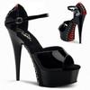 FHC 15cm High Heeled Sandals,Women Sexy Summer Heels,Stage Show Pole Dancing Shoes,Ankle Buckle Strap,Peep Toe,Black,Red,Purple
