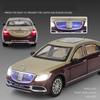 1/24 Модель игрушечного автомобиля Maybach AMG S600, Литой металлический миниатюрный, Инерционный, Со звуком и светом, Коллекционный, Свободный ход, Подарок для мальчика