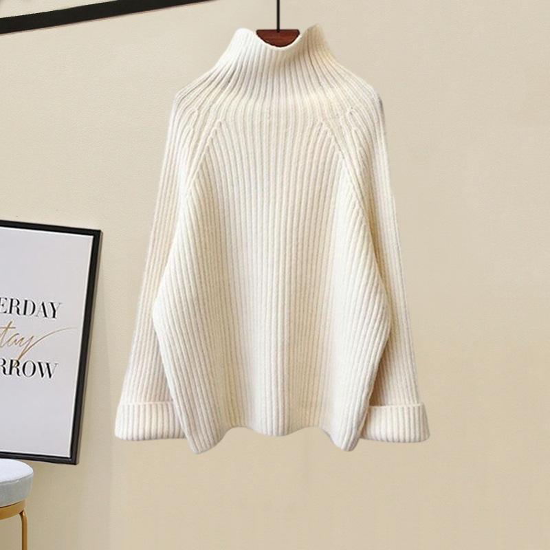 Women's Thickened Vest Turtleneck Knitted Sweater Wide Leg Pants Three Piece Autumn Winter Suit