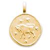 [Q8174] - Gold Plated 'Taurus' Pendant - 16 Mm