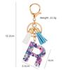Colorful Acrylic Initial Tassel Keychain - Fashionable Jewelry