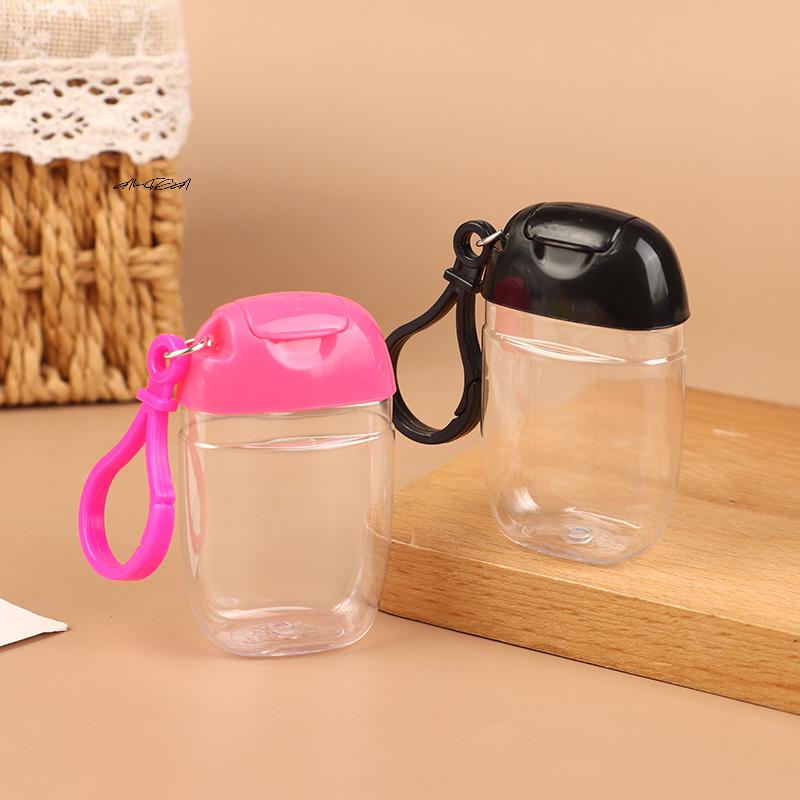 30ml Portable Hand Sanitizer Bottle with Hook Refillable Mini Cosmetics Alcohol Container Outdoor Soap Dispenser