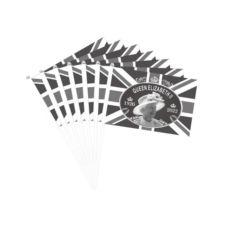 10 шт., ручные флаги, моющиеся, устойчивые к выцветанию, мини-флаги с HD-печатью, дань уважения королеве Англии