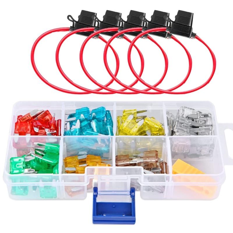 120/140Pcs Car Fuses AssortmentKit,Blade-Type Automobile Fuses,Automobile Fuses 2/3/5/7.5/10/15/20/25/30/35/40Amp
