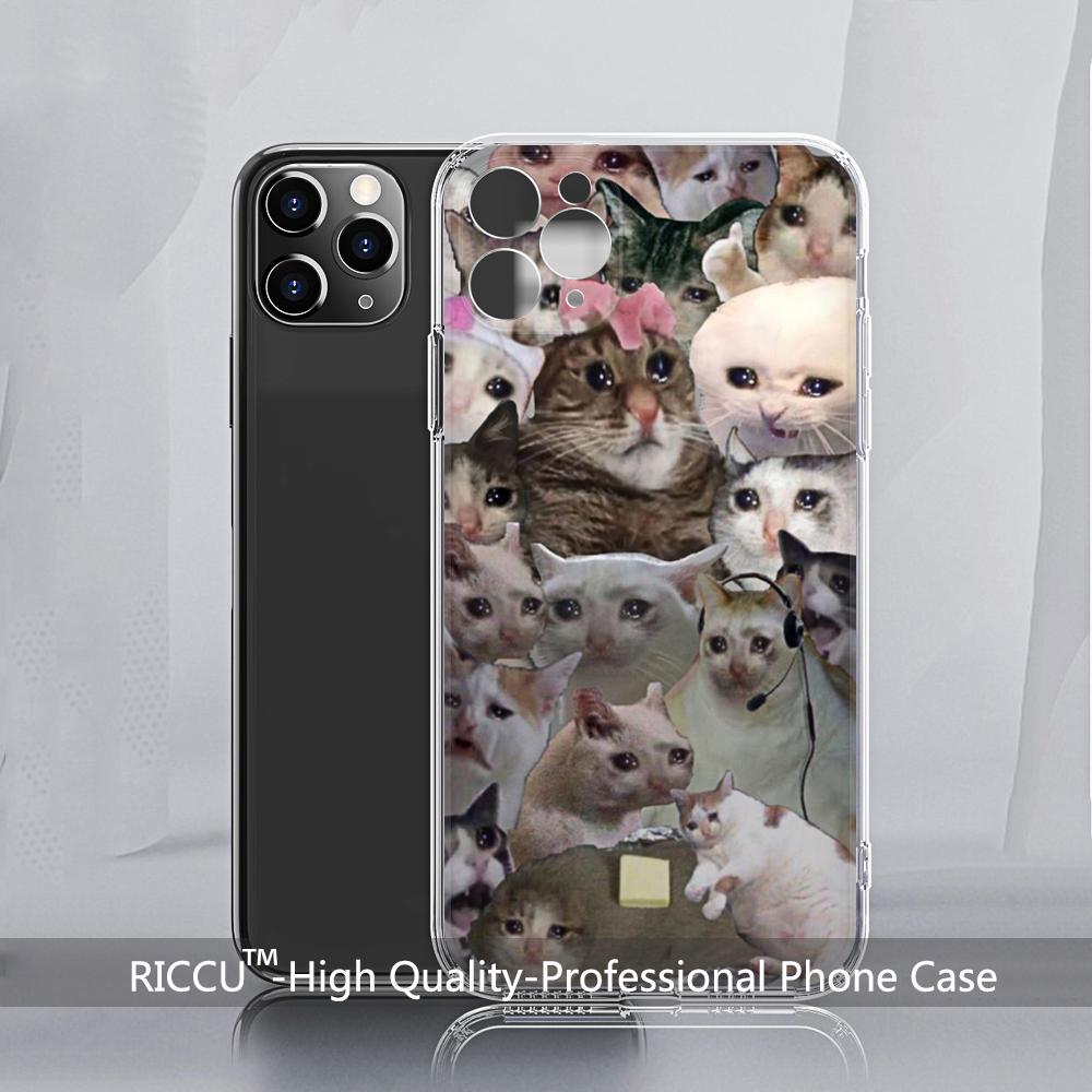 Чехол для телефона IPhone 14 Crying Cat Memes 14 11 12 Pro 8 7 14 Plus X Pro 14 MAX 13 MINI XR XS 14 13 pro SE2020, мягкие чехлы для телефонов