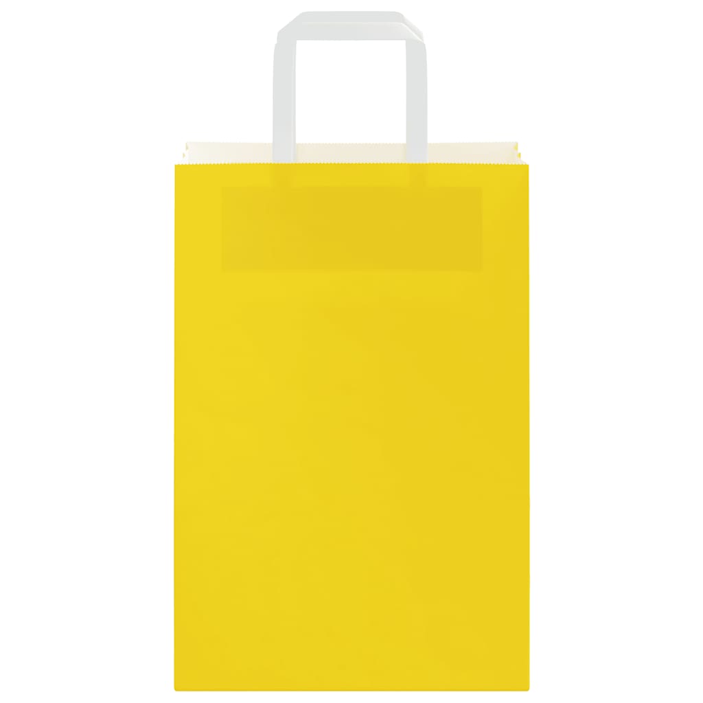 Paper Shopping Bags 250 pcs with Handles Yellow 21 x 11 x 31 cm