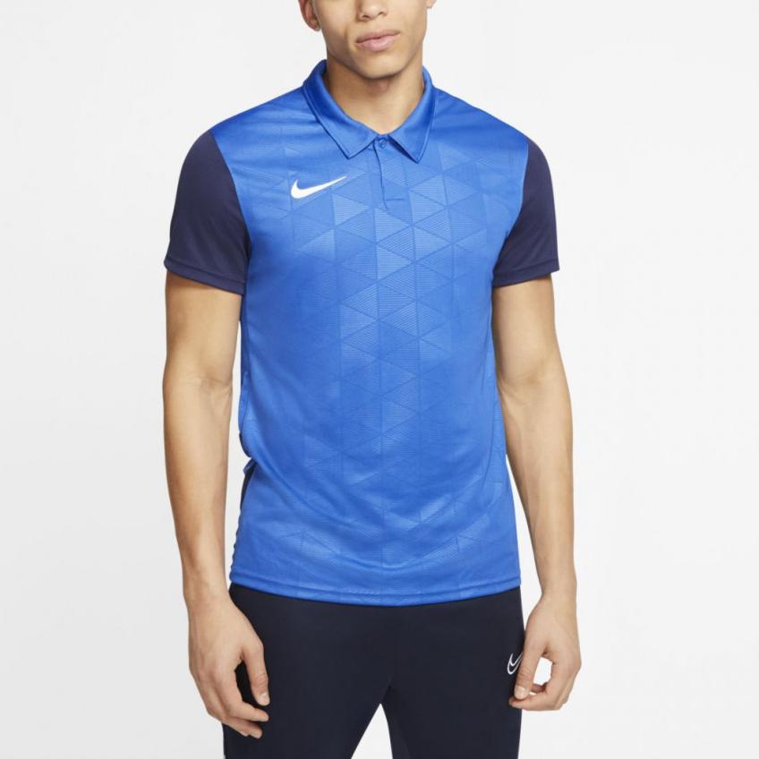 Nike Спортивная повседневная футбольная дышащая рубашка поло с короткими рукавами, мужские топы синего цвета BV6725-463