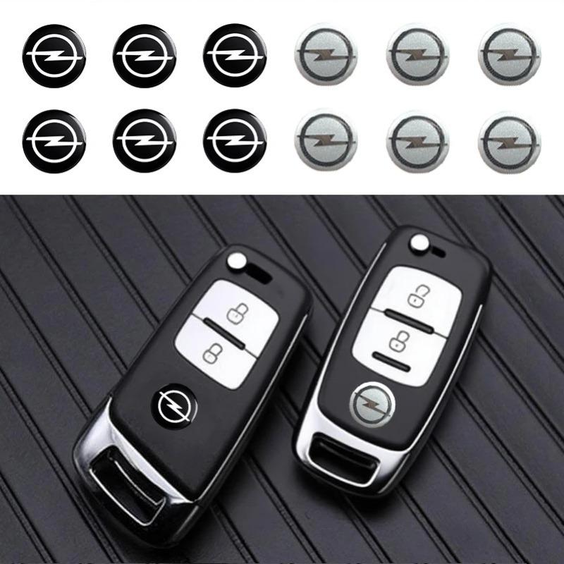 14mm Opel Key Fob Emblem Stickers-Metal Logo Badge Compatible Corsa/Astra/Mokka/Insignia, Anti-Scratch Replacement Button Covers