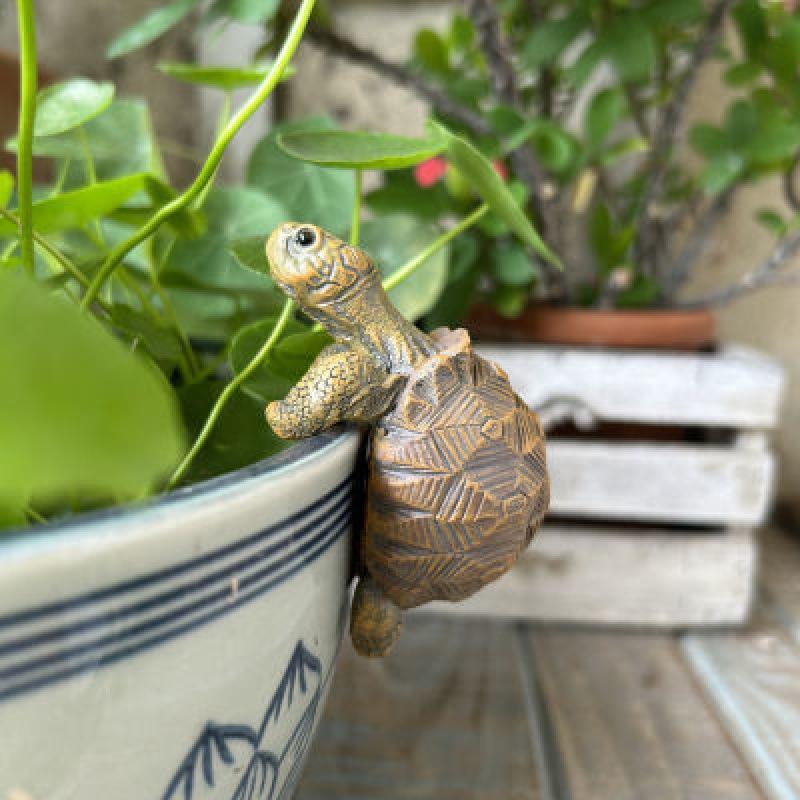 Creative Craft Aquarium Turtle Statue Cute Simulation Turtle Hanging Resin Figurine Animal Sculpture Ornament Home Garden Decor