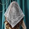 1 шт. Кружевной Ажурный Однотонный Треугольный Шарф Женский Шарф С Вышивкой 'Virgin' Монохромный Дышащий Платок На Голову