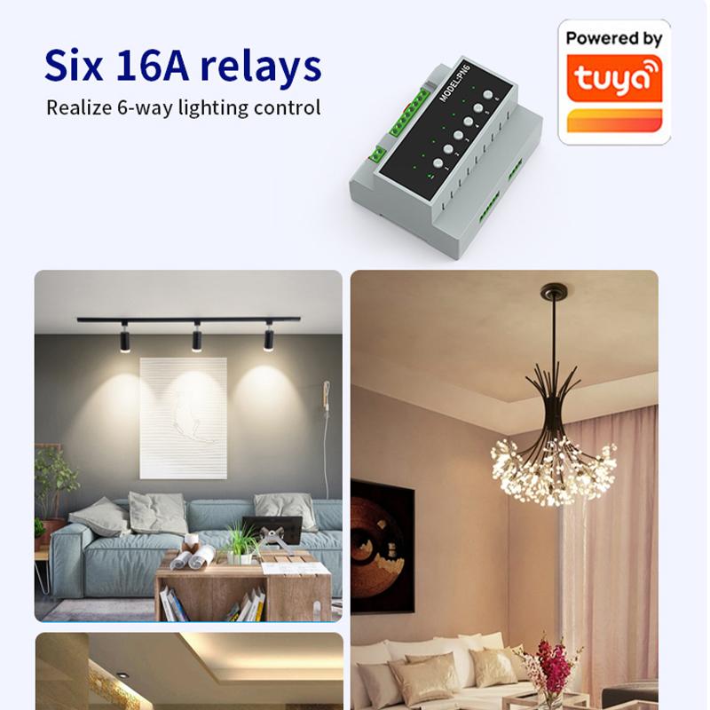 6-канальный Tuya Smart Zigbe WIFI16A релейный модуль переключателя питания пульт дистанционного управления релейный модуль управления прибором 110 В-240 В