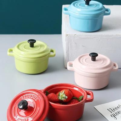 Керамическая миска для завтрака Рамекины с крышками, Безопасны для духовки, Крем-брюле, Мини-запеканка, Суфле, Крышка и ручка для французского лукового супа, 220 мл